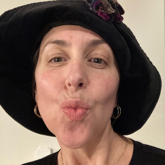 Velvet vintage style hat black/colourful soft and warm - Picture 3 of 10